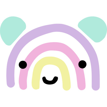 Bear cartoon in icon styleのイラスト素材