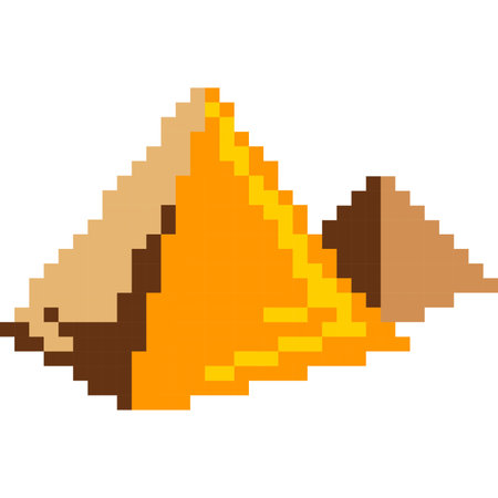 Pyramid cartoon icon in pixel styleのイラスト素材