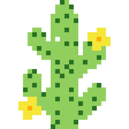 Cactus cartoon icon in pixel styleのイラスト素材