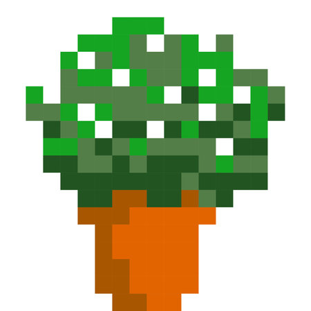 Tree cartoon icon in pixel styleのイラスト素材