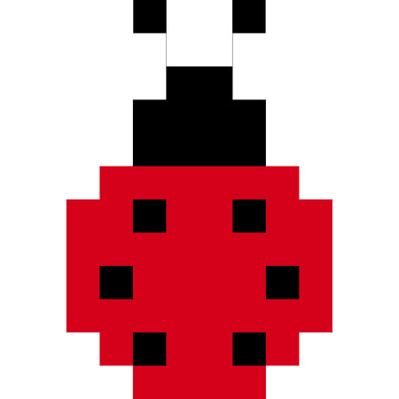 Ladybug cartoon icon in pixel styleのイラスト素材