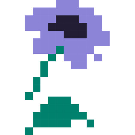 Flower cartoon icon in pixel styleのイラスト素材