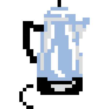 Kettle cartoon icon in pixel styleのイラスト素材