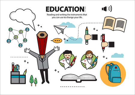 Reading and writing educationのイラスト素材