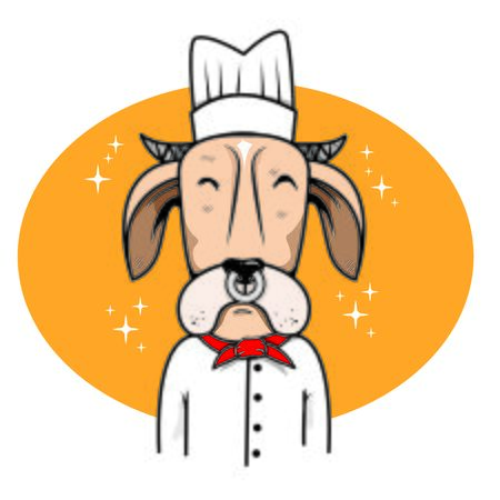 cow chef cartoon cook animalのイラスト素材