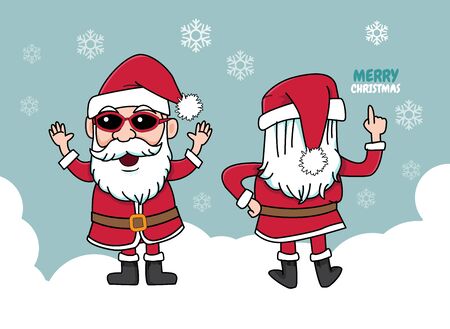santa christmas gifts snow smileのイラスト素材