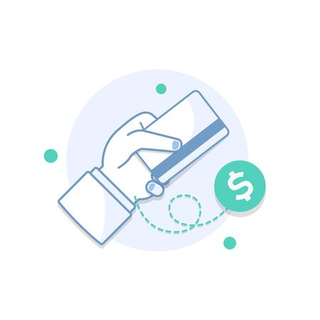 Hand holding credit card, vectorのイラスト素材