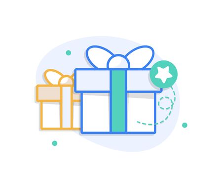 Surprising gift set, gift idea concept, Gift Boxのイラスト素材
