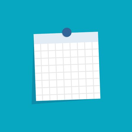 White paper note with clip Vector illustrationのイラスト素材