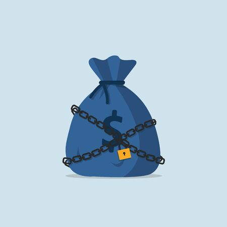 Money bags and protection,concept of money protectionのイラスト素材