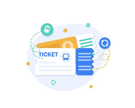 Bus and boat tickets,Ticket vector iconのイラスト素材