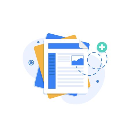 Document design concept set,flat design icon vector illustrationのイラスト素材