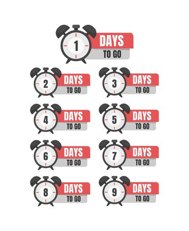 promotional banner with number of days left signのイラスト素材