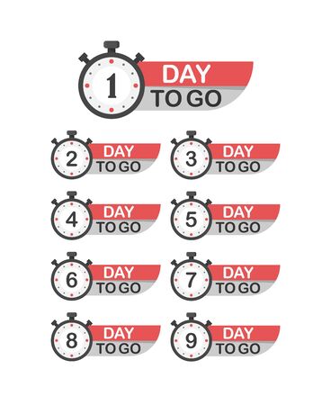 promotional banner with number of days left signのイラスト素材