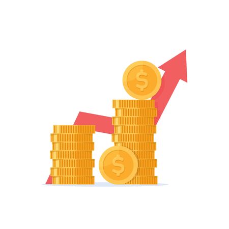 Income increase,high return on investment, revenue growth, interest rate, loan installment, credit moneyのイラスト素材