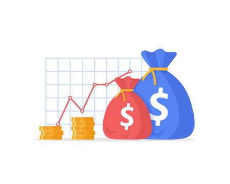 Financial performance,mutual fund, return on investment, finance consolidation, budget planningのイラスト素材
