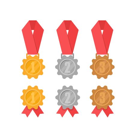 1st, 2nd and 3rd places. Gold, silver, bronze medal,trophyのイラスト素材