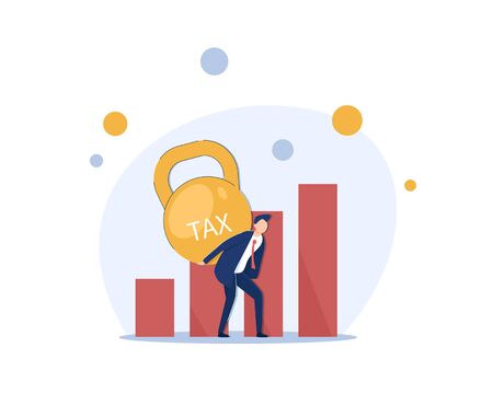 Businessmen carrying tax,Financial debtor concept vector,flat design icon vector illustrationのイラスト素材