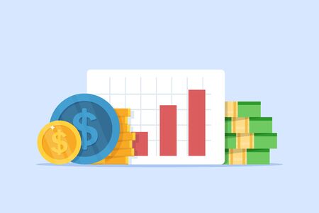 revenue increase,Compound interest, added value,flat design icon vector illustrationのイラスト素材