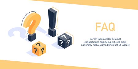 Exclamations and Question Marks,Frequently Asked Questions Concept,Online Support center,flat design icon vector illustrationのイラスト素材