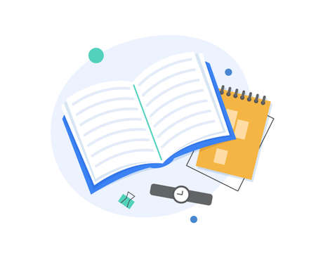 Open book,Reading books,flat design icon vector illustrationのイラスト素材