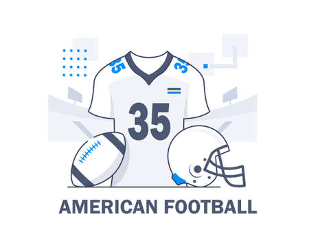 American football clothing and shoes,flat design icon vector illustrationのイラスト素材