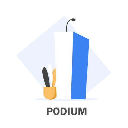 Different Debate Rostrum And Podium,flat design icon vector illustrationのイラスト素材