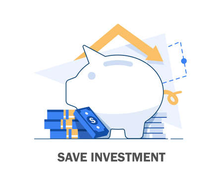 Investment analysis concept banner,Financial planning,Data analysis concept,Business concept for marketing ,analysis and brainstorm,flat design icon vector illustrationのイラスト素材