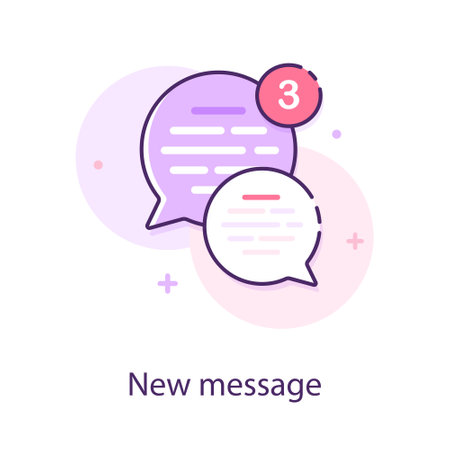 Chat Message Bubbles Vector Icon, flat design icon vector illustrationのイラスト素材