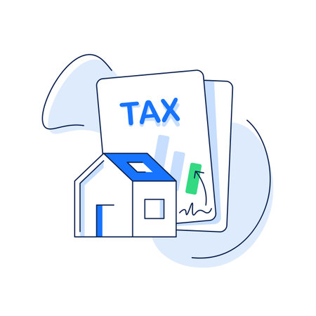 Concept tax payment. Data analysis, paperwork,flat design icon vector illustrationのイラスト素材