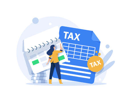 Tax deduction. Concept of tax return,optimization, duty, financial accountingのイラスト素材