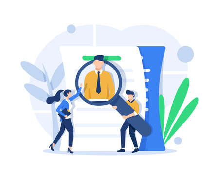 Business Finance employer Searching worker announcement magnifying glassのイラスト素材