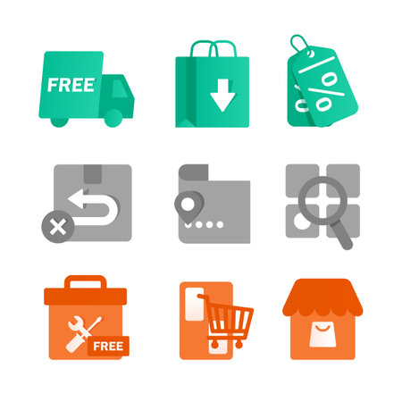 E-commerce business finance shop shopping icon vectorのイラスト素材