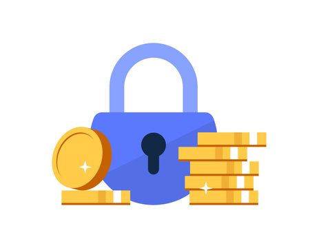 Financial insurance money protection guarantees, cash secure investmentのイラスト素材