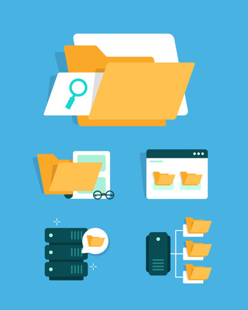 open folder icon. Folder with documents,flat design icon vector illustrationのイラスト素材