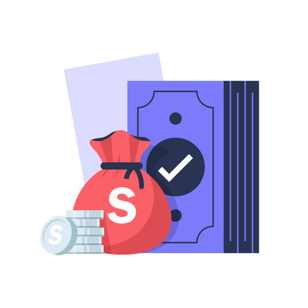 Money,Dollars banknotes,Cash money,Flat style Vector illustrationのイラスト素材