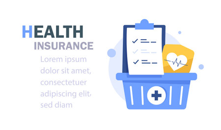 Medical insurance, health insurance,umbrella, healthcare, landing page flat illustration vector templateのイラスト素材