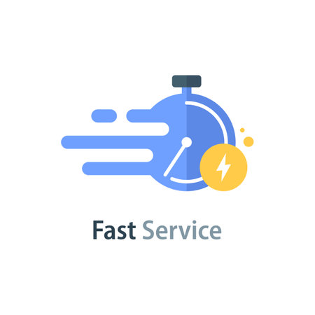 Fast or slow service, delivery delay concept, last minute stopwatch, limited time clock, deadline timer, last offer countdownのイラスト素材