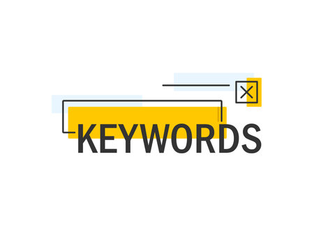 Conceptual line artwork for keyword research, on-page optimization, seo flat vector bannerのイラスト素材