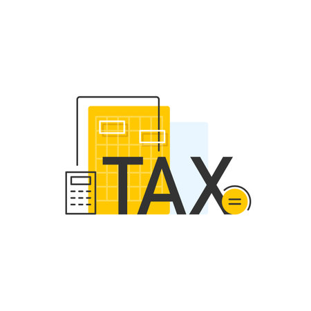 Concept tax payment. Data analysis, paperwork,flat design icon vector illustrationのイラスト素材