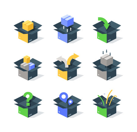 Simple Set of Box Related,Contains such Icons as Engineering Toolbox, Creative Collection, Abstract package box and moreのイラスト素材