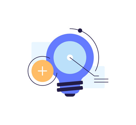 Innovator idea concept digital tech light bulb,flat design icon vector illustrationのイラスト素材