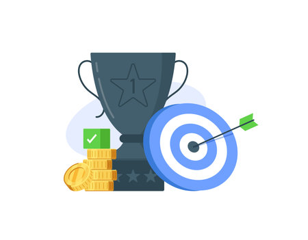 Goals and achievements,flat design icon vector illustrationのイラスト素材