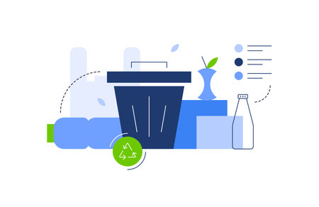 Waste separation and recycling. Modern flat illustrationのイラスト素材