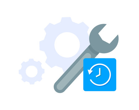 service time concept,empty state ui, infographic, iconのイラスト素材