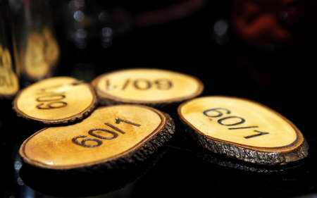 Wooden number tagsの写真素材