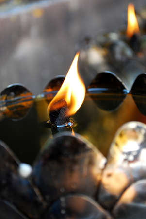 Oil lamp flameの写真素材