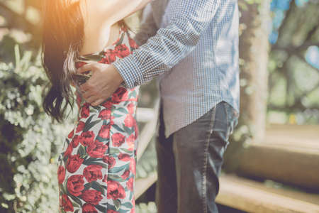 Couples holding handsの写真素材