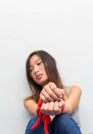 stop abused women,  violence against Women, international women's dayの写真素材