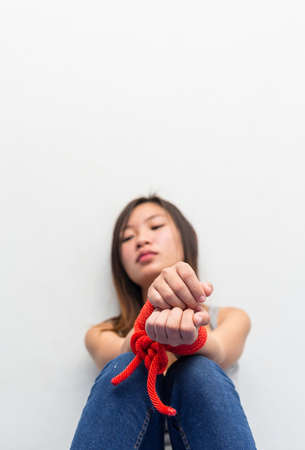 stop abused women,  violence against Women, international women's dayの写真素材